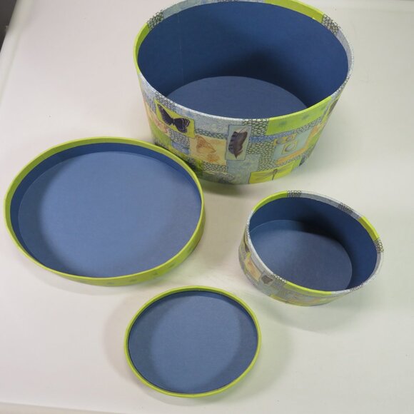 Spring (3) Gift Boxes Butterflies Blue, Green & Purple Storage Boxes - Picture 10 of 14